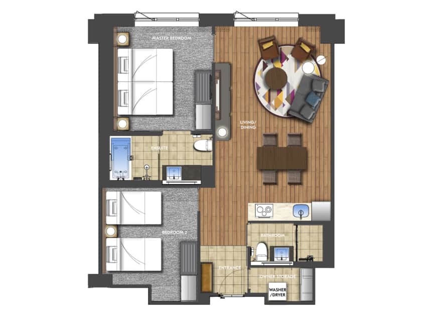 Yu Kiroro ski property floorplan 2br