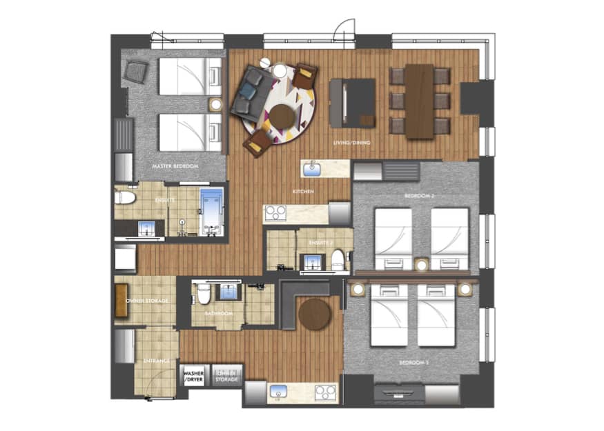 Yu Kiroro ski property floorplan 3br