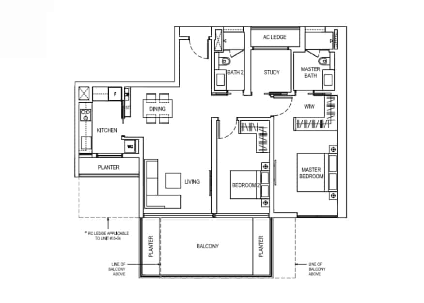 Boulevard 88 floorplan 2br