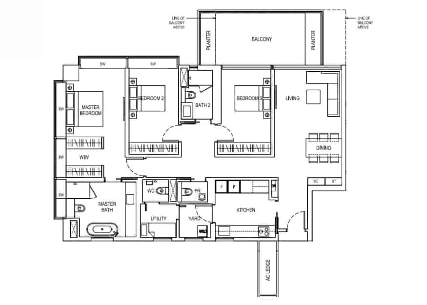 Boulevard 88 floorplan 3br