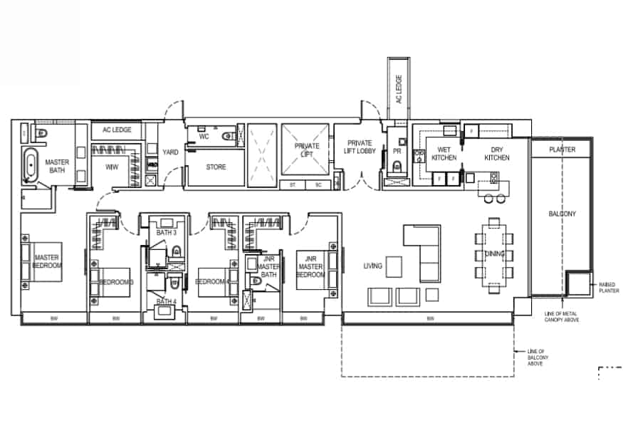 Boulevard 88 floorplan 4br