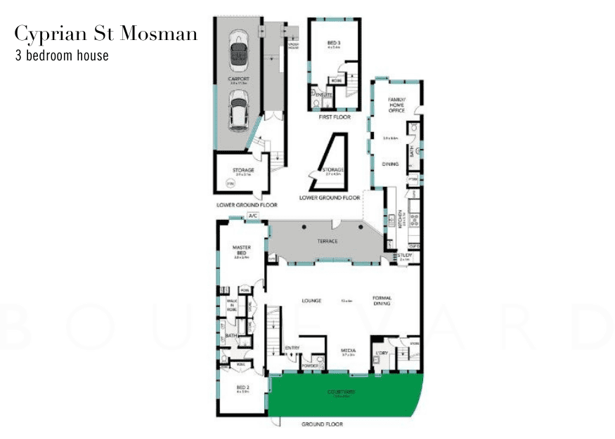 Cyprian St Mosman floorplan 3 bedroom house