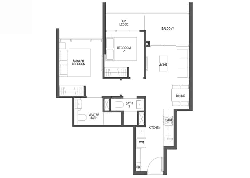 Pullman Residences floorplan 2br