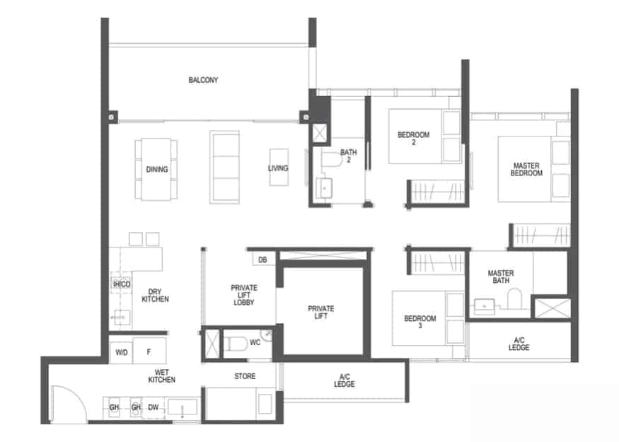 Pullman Residences floorplan 3br
