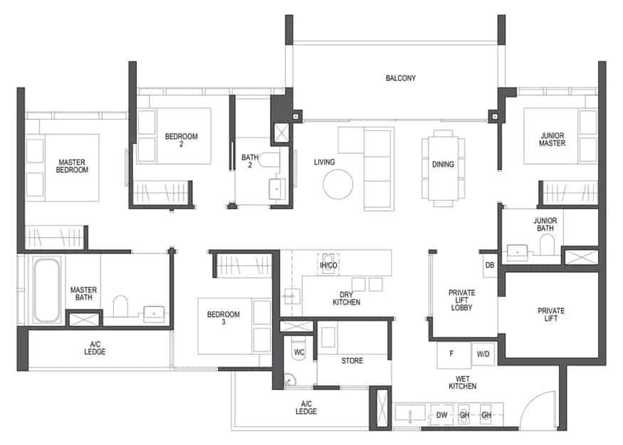 Pullman Residences floorplan 4br