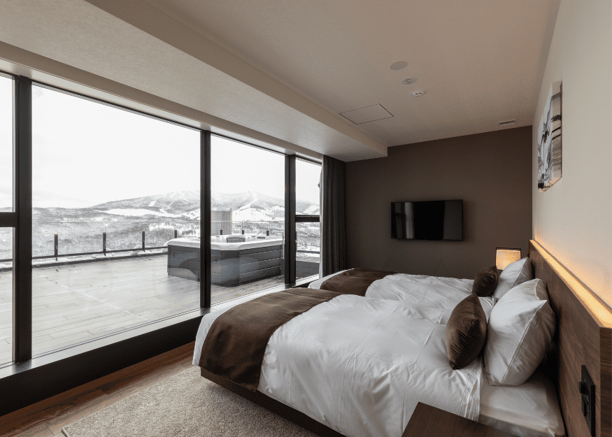 The Vale Rusutsu penthouse bedroom