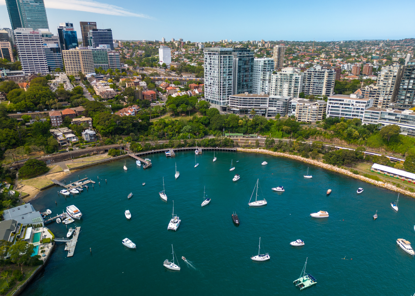 Blue at Lavender Bay aeirial view