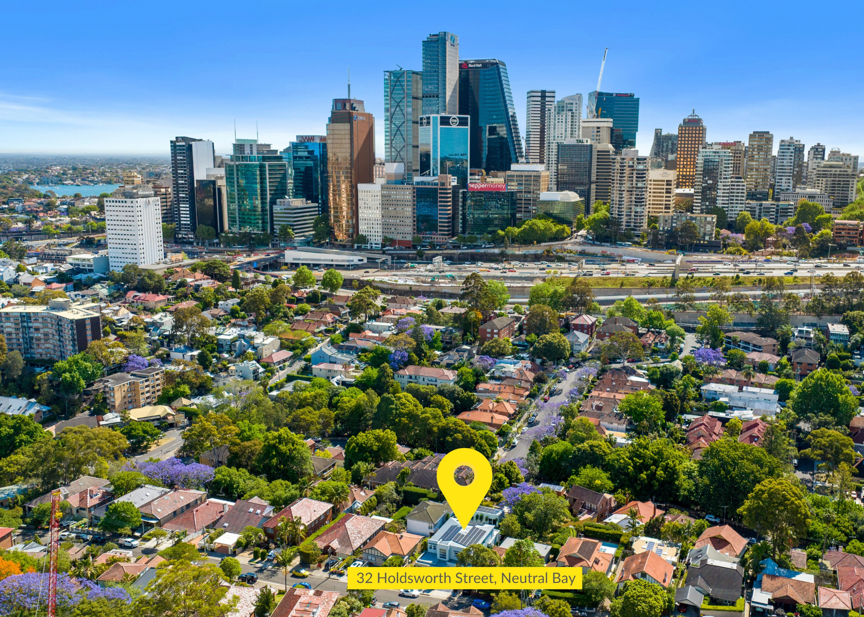 Holdsworth Street, Neutral Bay aerial view