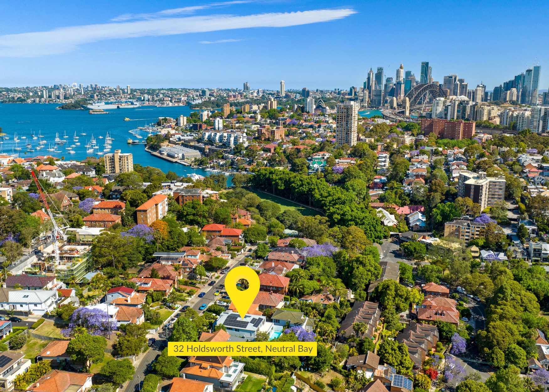 Holdsworth Street, Neutral Bay aerial view