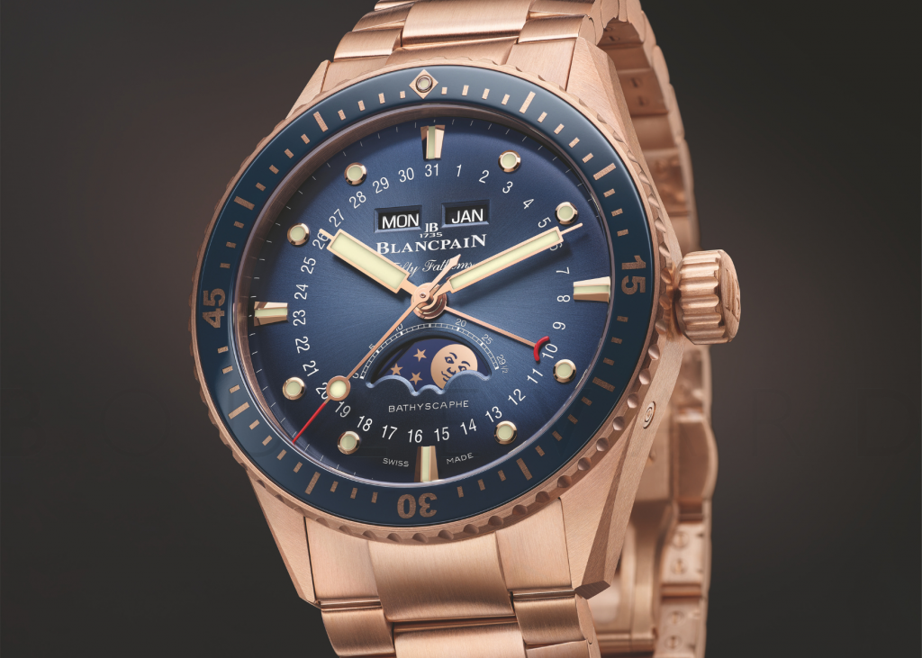 Blancpain Fifty Fathoms Bathyscaphe Quantième Complet and Chronographe Flyback in Red Gold