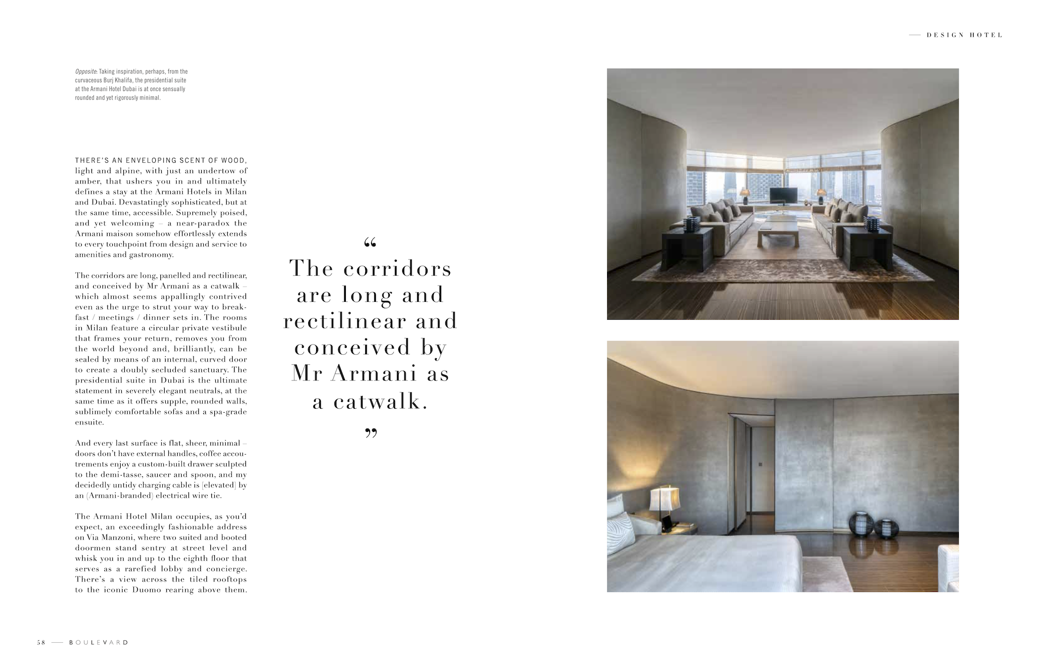 Armani Hotels magazine