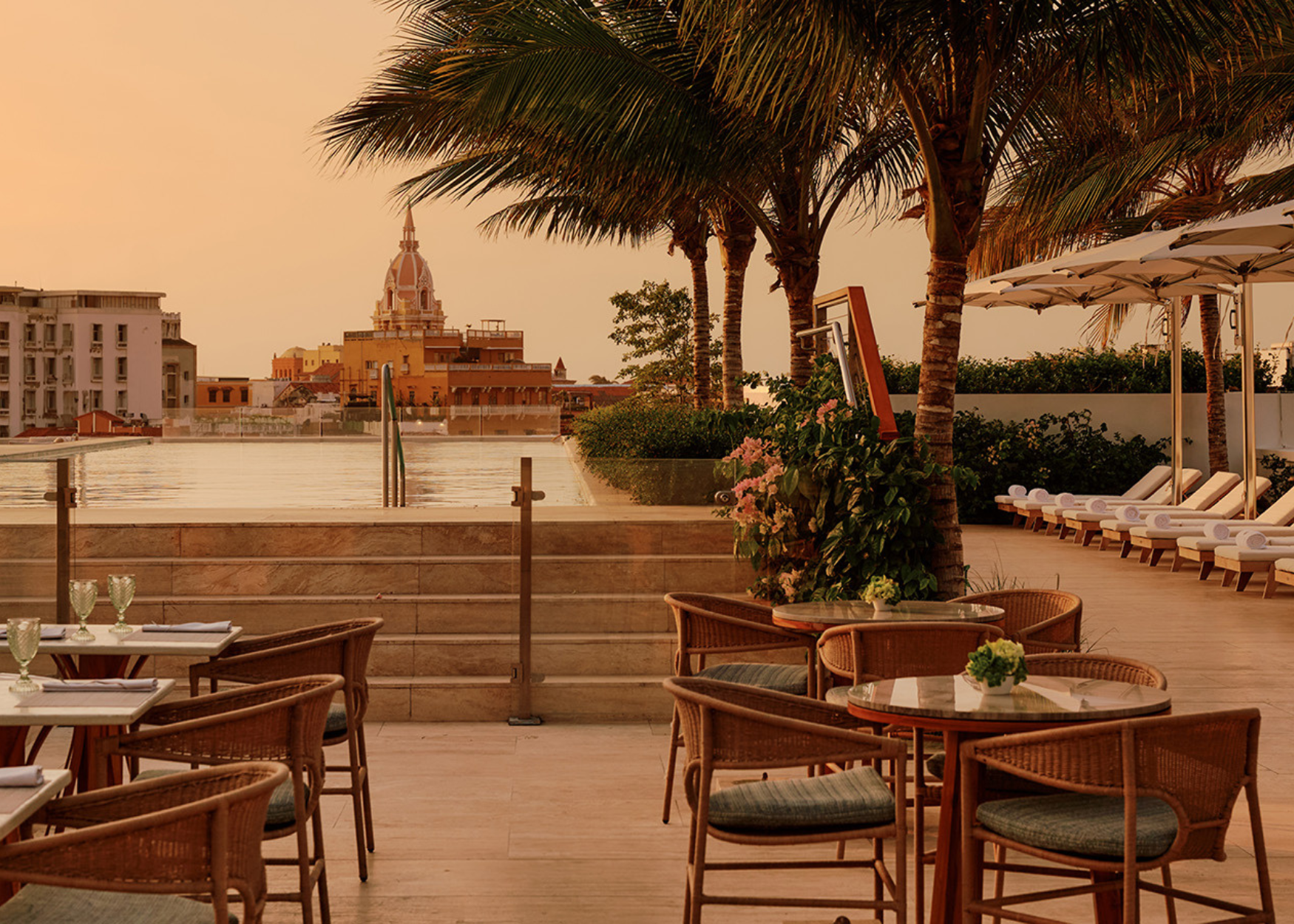 Four Seasons Hotel and Residences Cartagena rooftop pool and dining