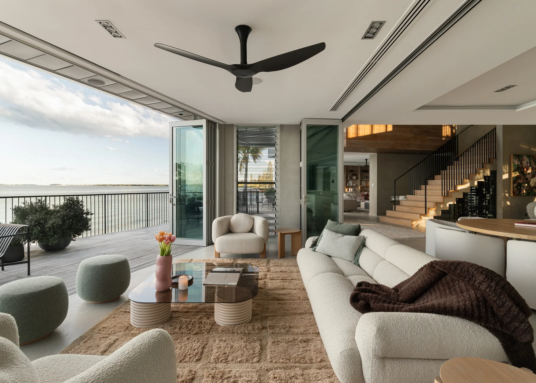 Shore Street North Cleveland Waterfront Mansion Living Room